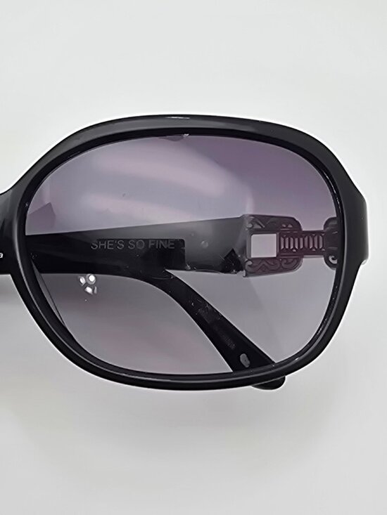 *SOLD*Brighton She’s So Fine Gloss Black Rhinestone Frame Grey Gradient Sunglass - Picture 15 of 16